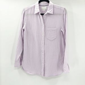 J.Crew Women's Pastel Purple Gauze Button Down Top Size 0